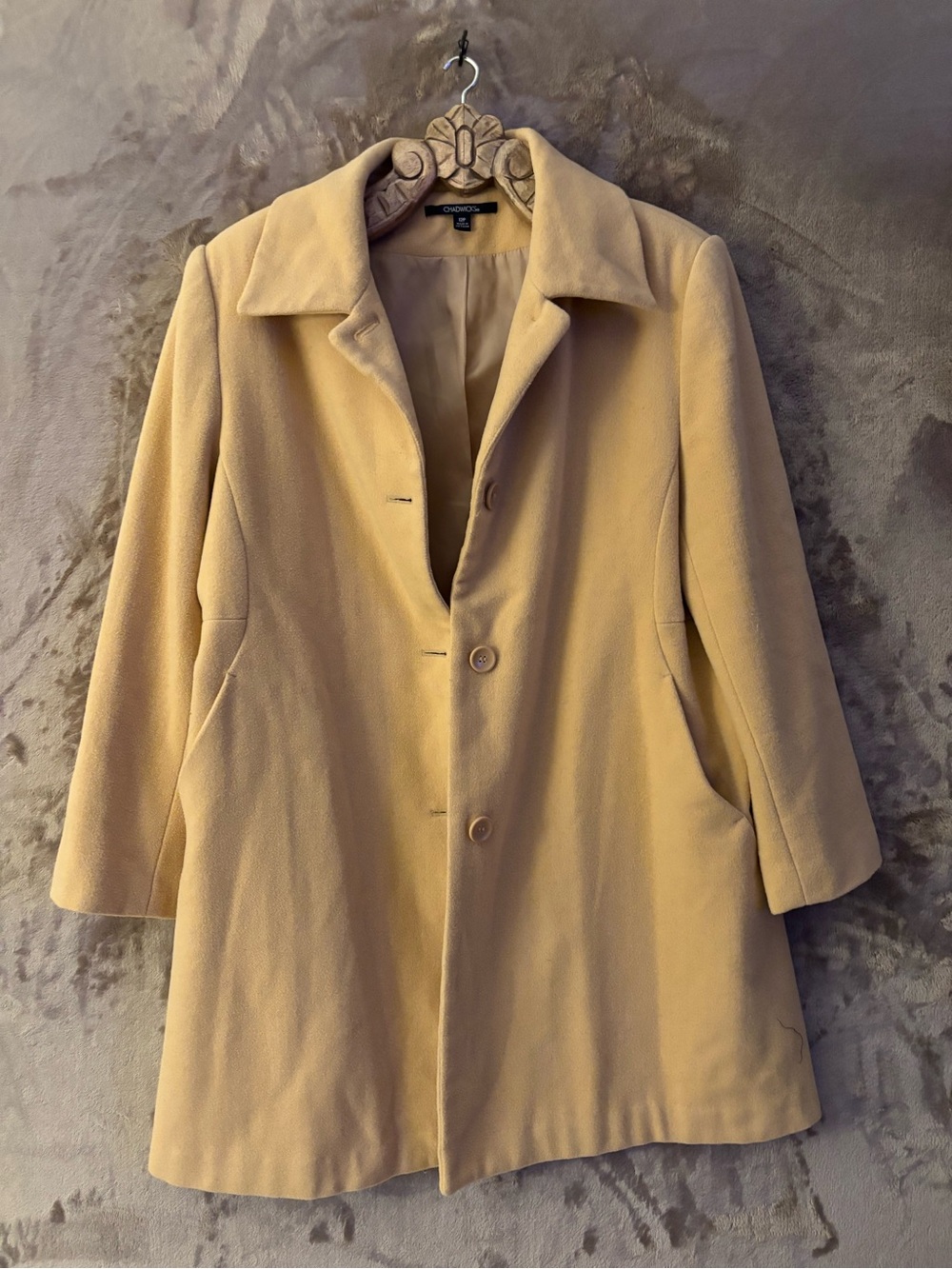 Chadwicks Women's Camel/Tan Wool Pea Coat Size 10